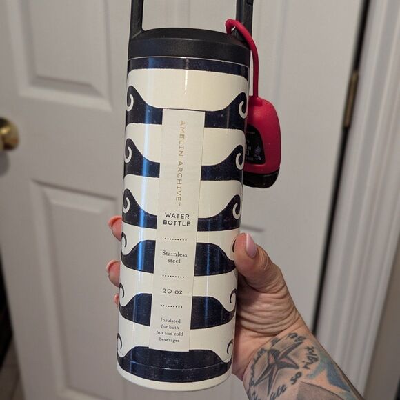 Amelin Archive Mustache Water Bottle & Bath & Bodyworks Hand Sanitizer Bundle - Picture 1 of 6